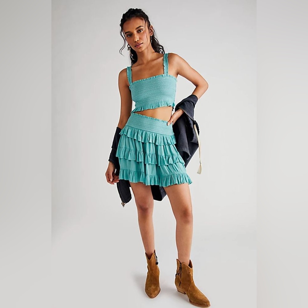 ‼️ SOLD ‼️ NWT Free People THALIA SET teal / aqua — size medium (M)